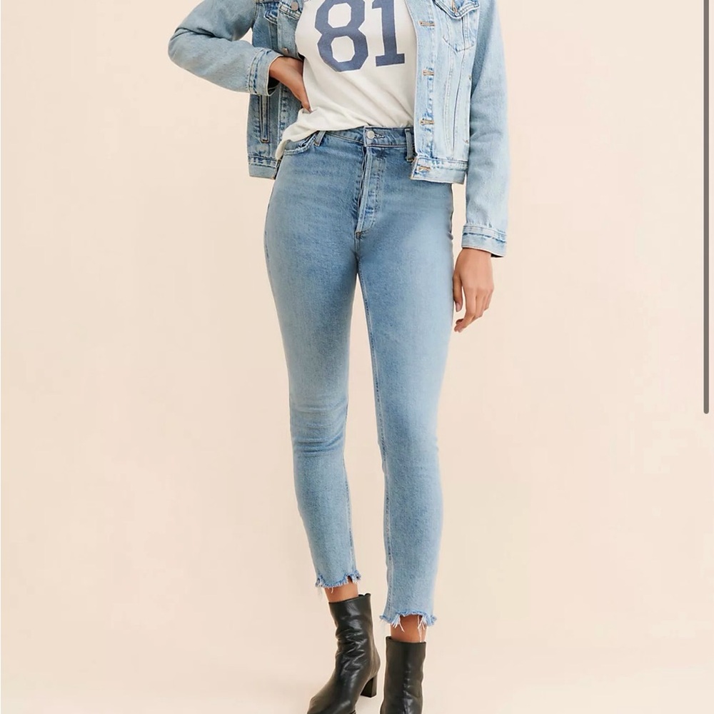 Agolde NWT Nico High Rise Light Blue Ankle Jeans